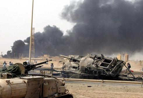 M1 Abrams destruido por un IED, los paneles de disipación cumplieron su papel